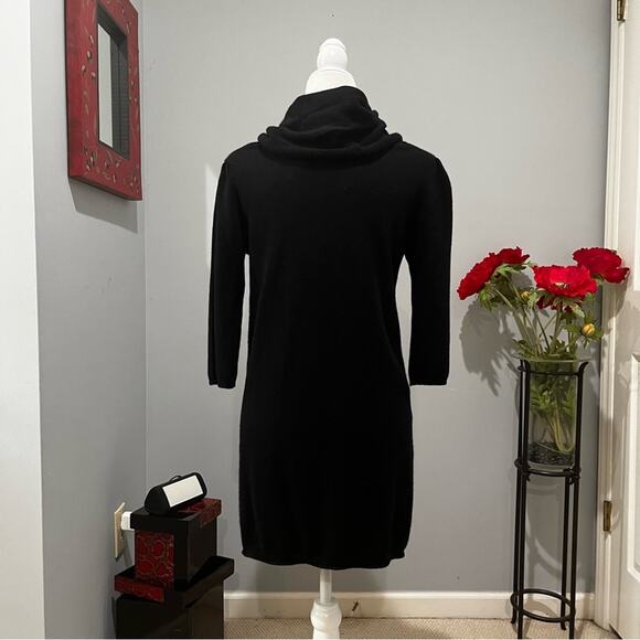 NEW Prive Cashmere Mini Exaggerated Cowl Neck 3/4 Sleeve Mini Dress Tunic S NWOT - Picture 6 of 16
